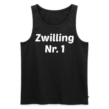 Zwilling Nr.1 Zwillinge Geschenk - Männer Premium Bio Tank Top - Schwarz - Vorne - AI Model Male 178 light (178cm)