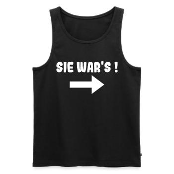 Sie wars! Drilling Partnerlook Geschenk - Männer Premium Bio Tank Top - Schwarz - Vorne - Michal (187cm)