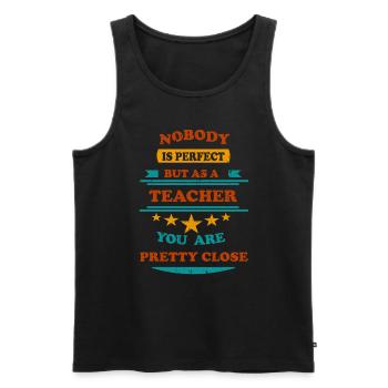 Nobody is perfect retro Teacher - Männer Premium Bio Tank Top - Schwarz - Vorne - AI Model Male 178 light (178cm)
