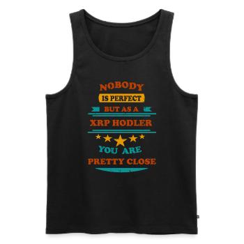 Nobody is perfect retro XRP Ripple Hodler - Men's Premium Organic Tank Top - black - Front - AI Model Male 178 light (178cm)