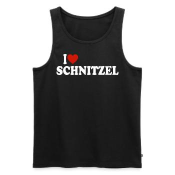 I love Schnitzel - Männer Premium Bio Tank Top - Schwarz - Vorne - Michal (187cm)