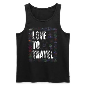 Reiselust Stempel Flug Reisen Urlaub Kreuzfahrt - Männer Premium Bio Tank Top - Schwarz - Vorne - AI Model Male 178 light (178cm)