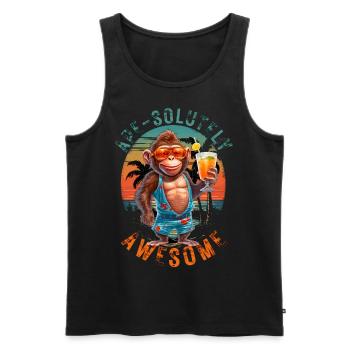 Ape-solutely Awesome - Absolutely Great - Men's Premium Organic Tank Top - black - Front - AI Model Male 178 light (178cm)