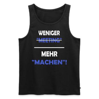 Weniger meeting - Männer Premium Bio Tank Top - Schwarz - Vorne - AI Model Male 178 light (178cm)