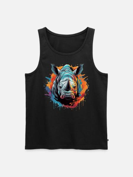 Party Nashorn - Männer Premium Bio Tank Top - Schwarz