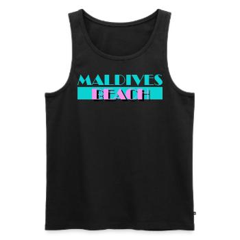 Maldives Beach - Männer Premium Bio Tank Top - Schwarz - Vorne - AI Model Male 178 light (178cm)