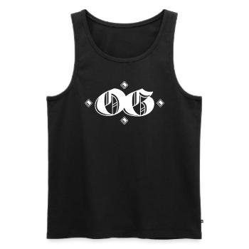 OG Original Gangster Gangsta O.G. Calligraphie - Débardeur bio Premium Homme - noir - Devant - Michal (187cm)
