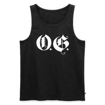 OG Original Gangster Gangsta O.G. Calligraphie - Débardeur bio Premium Homme - noir - Devant - Michal (187cm)
