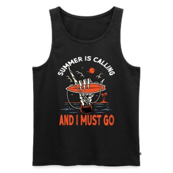 Summer is coming and i must go. Surfing Skeleton - Men's Premium Organic Tank Top - black - Front - Michal (187cm)