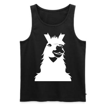 Funny Llama Silhouette Cheeky Fun Llamas - Men's Premium Organic Tank Top - black - Front - AI Model Male 178 light (178cm)