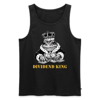 DividendenFrosch Dividend King - Männer Premium Bio Tank Top - Schwarz - Vorne - Michal (187cm)