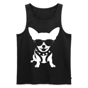 Chihuahua drôle portant des lunettes de soleil Chihuahuas - Débardeur bio Premium Homme - noir - Devant - Michal (187cm)