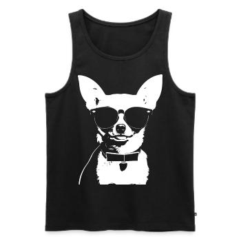 Chihuahua drôle portant des lunettes de soleil Chihuahuas - Débardeur bio Premium Homme - noir - Devant - Michal (187cm)