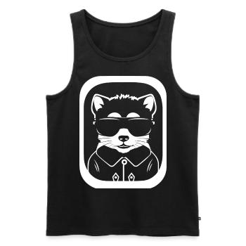 Frettchen mit Sonnenbrille Coole Frettchen - Männer Premium Bio Tank Top - Schwarz - Vorne - Michal (187cm)