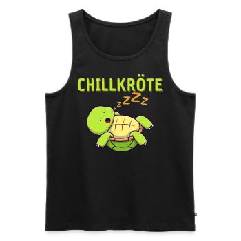 Chillkröte - Schlafshirt, Gute Nacht, Lustig - Männer Premium Bio Tank Top - Schwarz - Vorne - Michal (187cm)