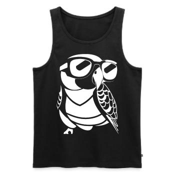 Lustiger Vogel mit Sonnenbrille Cool Bourke's Parak - Männer Premium Bio Tank Top - Schwarz - Vorne - AI Model Male 178 light (178cm)