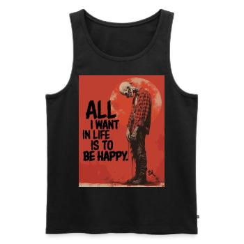 All I Want Clown - Skull, Skelett, Totenkopf - Männer Premium Bio Tank Top - Schwarz - Vorne - AI Model Male 178 light (178cm)