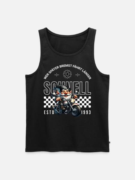 Fast Biker Motorcycle Gnome - Men's Premium Organic Tank Top - black