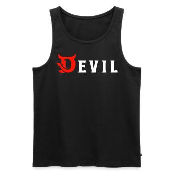 Devil - Teufel - Männer Premium Bio Tank Top - Schwarz - Vorne - AI Model Male 178 light (178cm)