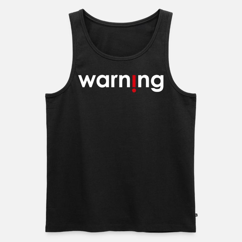 Warning - Männer Premium Bio Tank Top - Schwarz