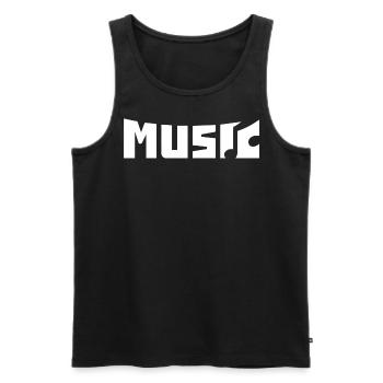 Musique - Débardeur bio Premium Homme - noir - Devant - AI Model Male 178 light (178cm)