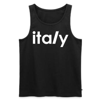 Italy - Men's Premium Organic Tank Top - black - Front - Michal (187cm)