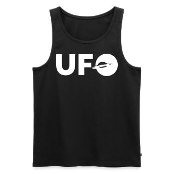 UFO - Men's Premium Organic Tank Top - black - Front - AI Model Male 178 light (178cm)