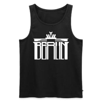 Berlin - Men's Premium Organic Tank Top - black - Front - AI Model Male 178 light (178cm)