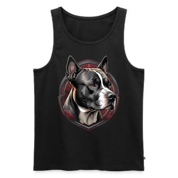 American Staffordshire Kopf - Männer Premium Bio Tank Top - Schwarz - Vorne - Michal (187cm)