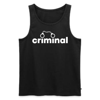 Criminel - Débardeur bio Premium Homme - noir - Devant - AI Model Male 178 light (178cm)