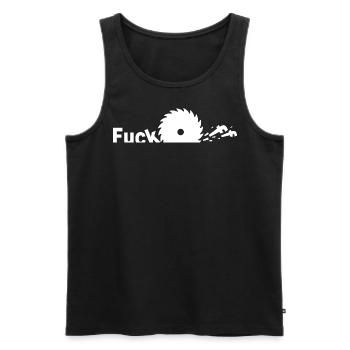 Fuck Off - Men's Premium Organic Tank Top - black - Front - AI Model Male 178 light (178cm)
