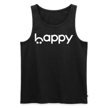 Happy - Männer Premium Bio Tank Top - Schwarz - Vorne - AI Model Male 178 light (178cm)