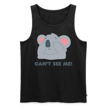 Koala Design « JE NE PEUX PAS ME VOIR » - Débardeur bio Premium Homme - noir - Devant - AI Model Male 178 light (178cm)