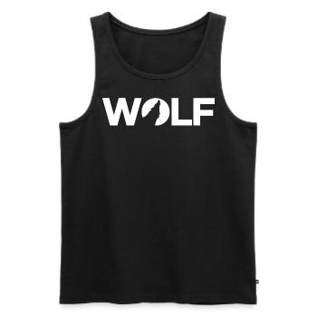 Wolf - Männer Premium Bio Tank Top - Schwarz - Vorne - Michal (187cm)