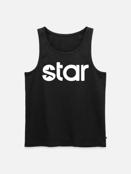 Star - Stern - Männer Premium Bio Tank Top - Schwarz