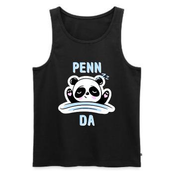 Lustiges Schafshirt Design mit Panda - Pennda - Männer Premium Bio Tank Top - Schwarz - Vorne - Michal (187cm)