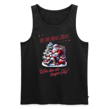 Ho Ho Holy Moly – Santa needs a break! - Men's Premium Organic Tank Top - black - Front - AI Model Male 178 light (178cm)