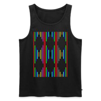 Rautenmuster - Männer Premium Bio Tank Top - Schwarz - Vorne - AI Model Male 178 light (178cm)