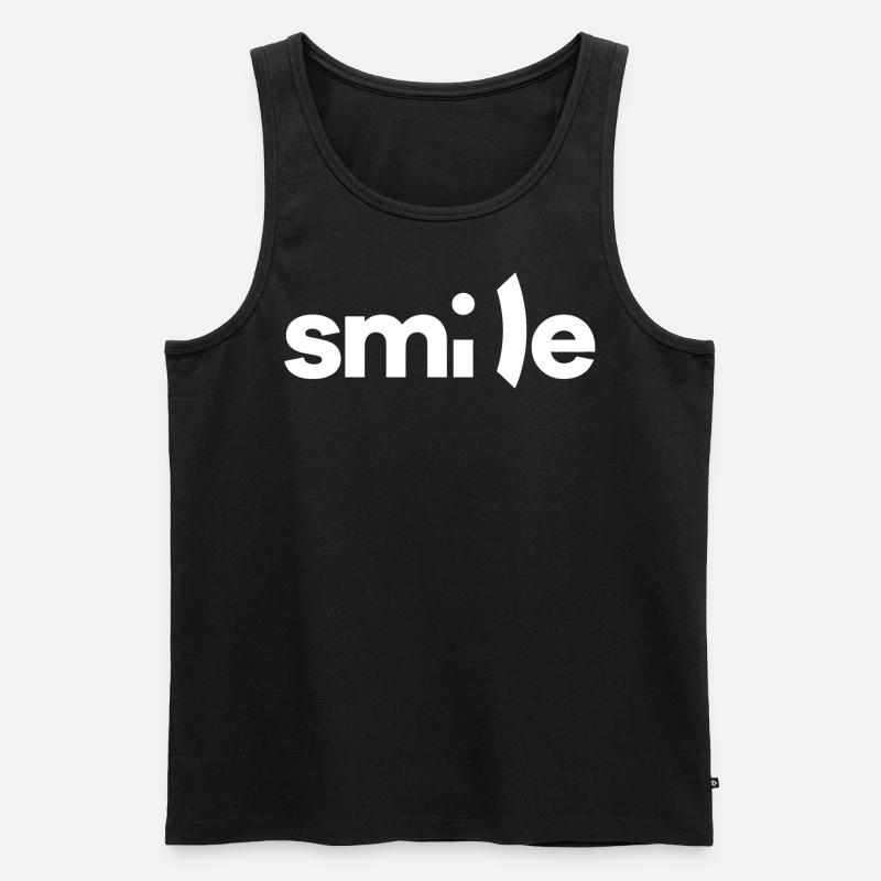 Smile - Männer Premium Bio Tank Top - Schwarz