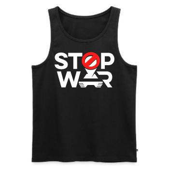 Stop War - Männer Premium Bio Tank Top - Schwarz - Vorne - AI Model Male 178 light (178cm)