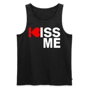 Kiss me - Männer Premium Bio Tank Top - Schwarz - Vorne - Michal (187cm)