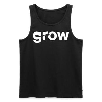 Grow - Growth - Men's Premium Organic Tank Top - black - Front - AI Model Male 178 light (178cm)