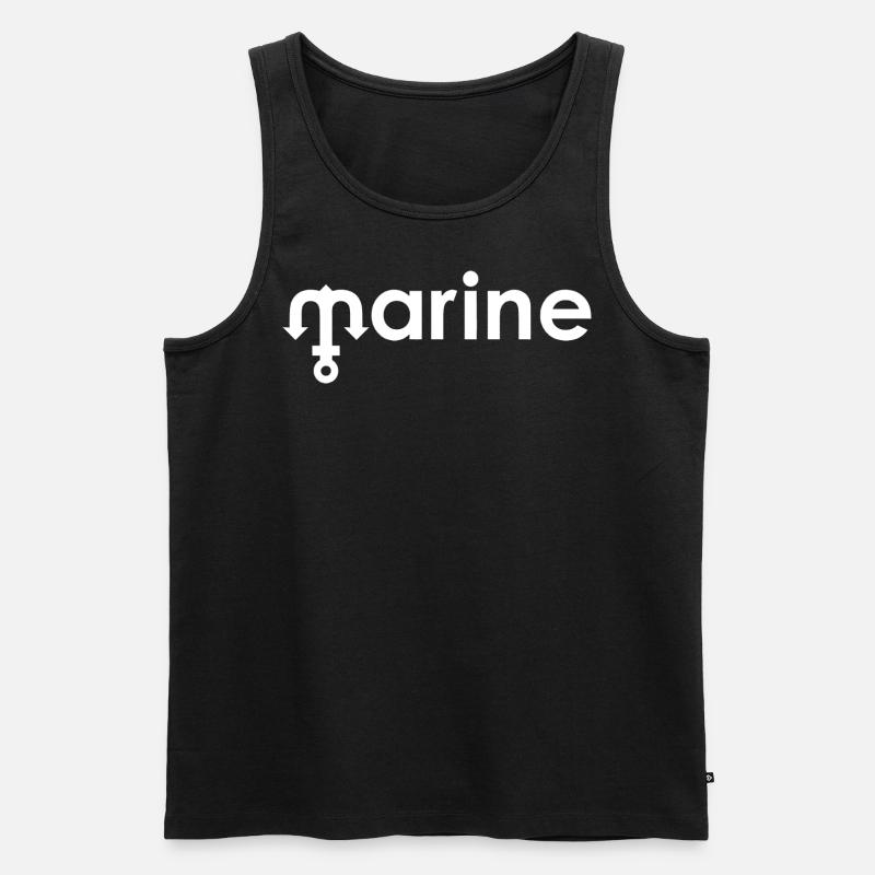 Marine - Männer Premium Bio Tank Top - Schwarz
