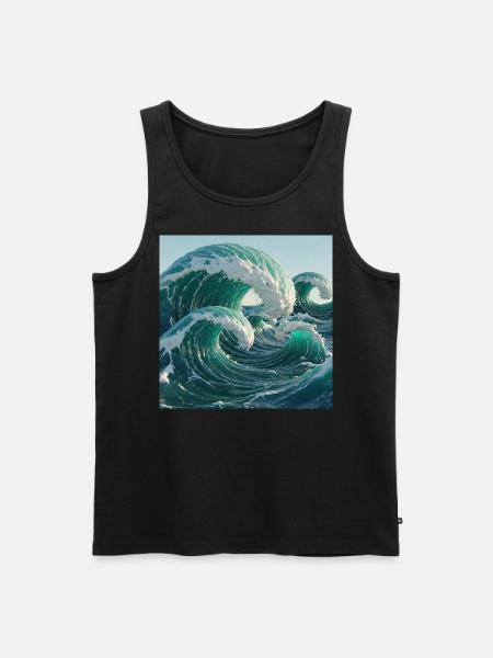 Hypersurreal Ocean - Men's Premium Organic Tank Top - black