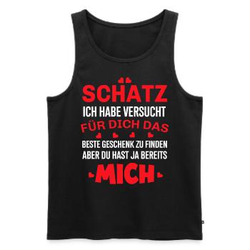 Schatz ich habe versucht das perfekte Geschenk - Männer Premium Bio Tank Top - Schwarz - Vorne - Michal (187cm)