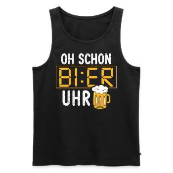 Cool Beer Dictons - Oh, déjà horloge à bière, drôle - Débardeur bio Premium Homme - noir - Devant - AI Model Male 178 light (178cm)