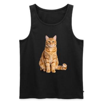 Orange Cat – Good Pet Edition - Men's Premium Organic Tank Top - black - Front - AI Model Male 178 light (178cm)
