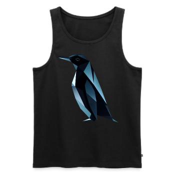 Mignon pingouin Low Poly Design - Débardeur bio Premium Homme - noir - Devant - Michal (187cm)