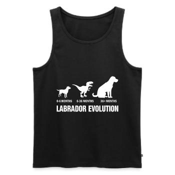 Labrador Evolution - Männer Premium Bio Tank Top - Schwarz - Vorne - AI Model Male 178 light (178cm)