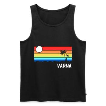 Varna Sunrise Design Bulgarien Balkan Urlaub - Männer Premium Bio Tank Top - Schwarz - Vorne - Michal (187cm)